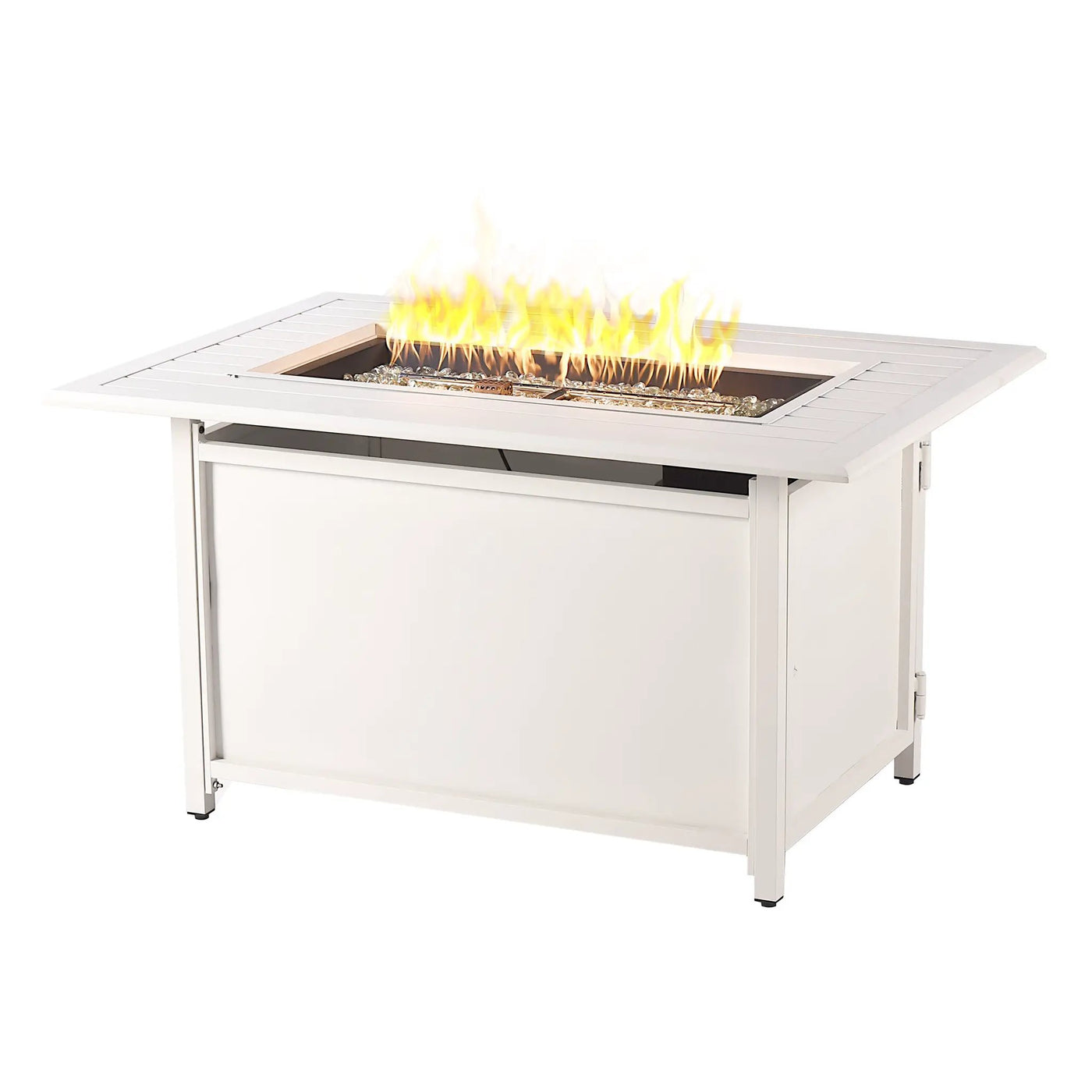 Aluminum 46-in Rectangular Propane Fire Table, Beads, Covers and Lid by Sharicks