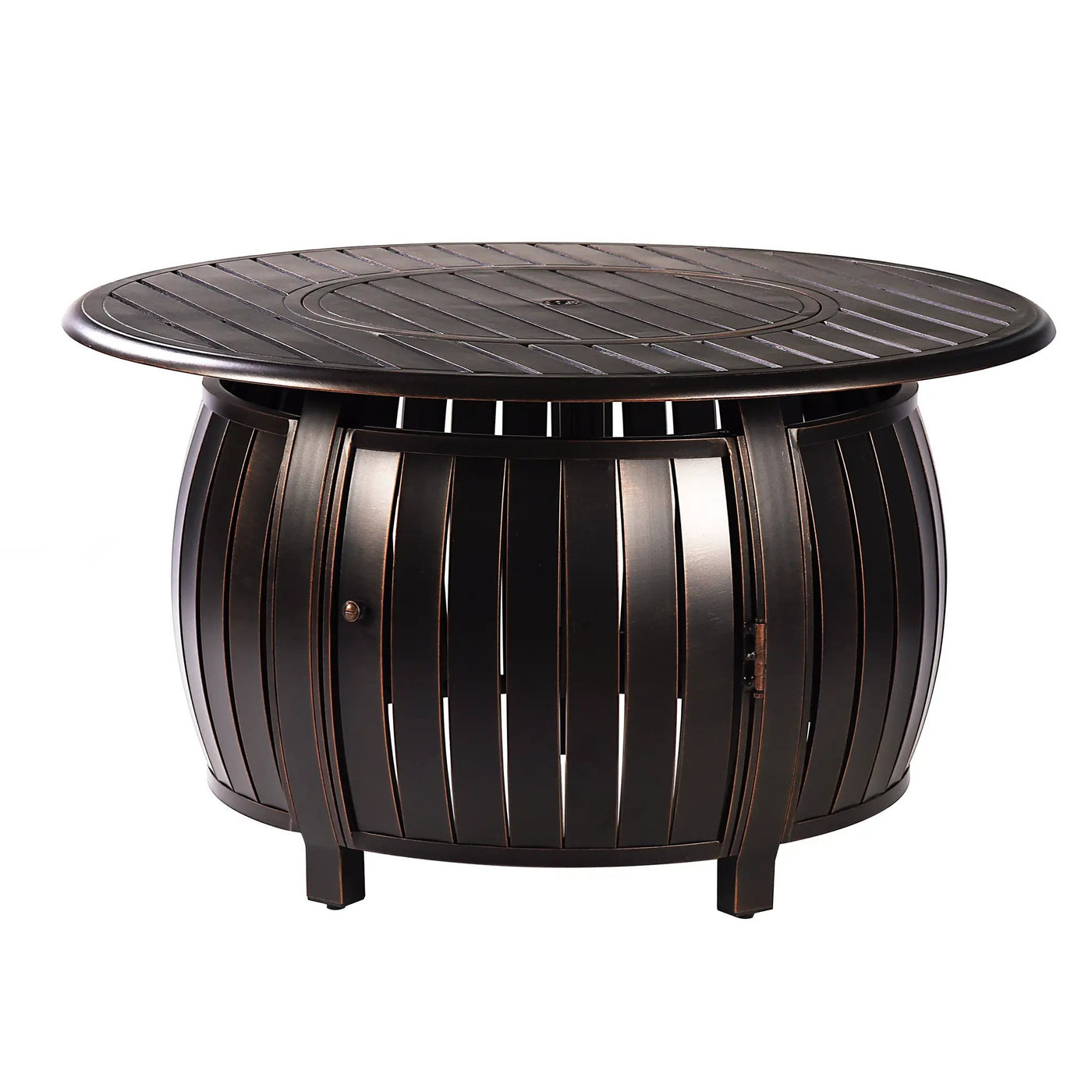 Aluminum 44-in Round Propane Fire Table with Beads, Covers and Lid by Sharicks