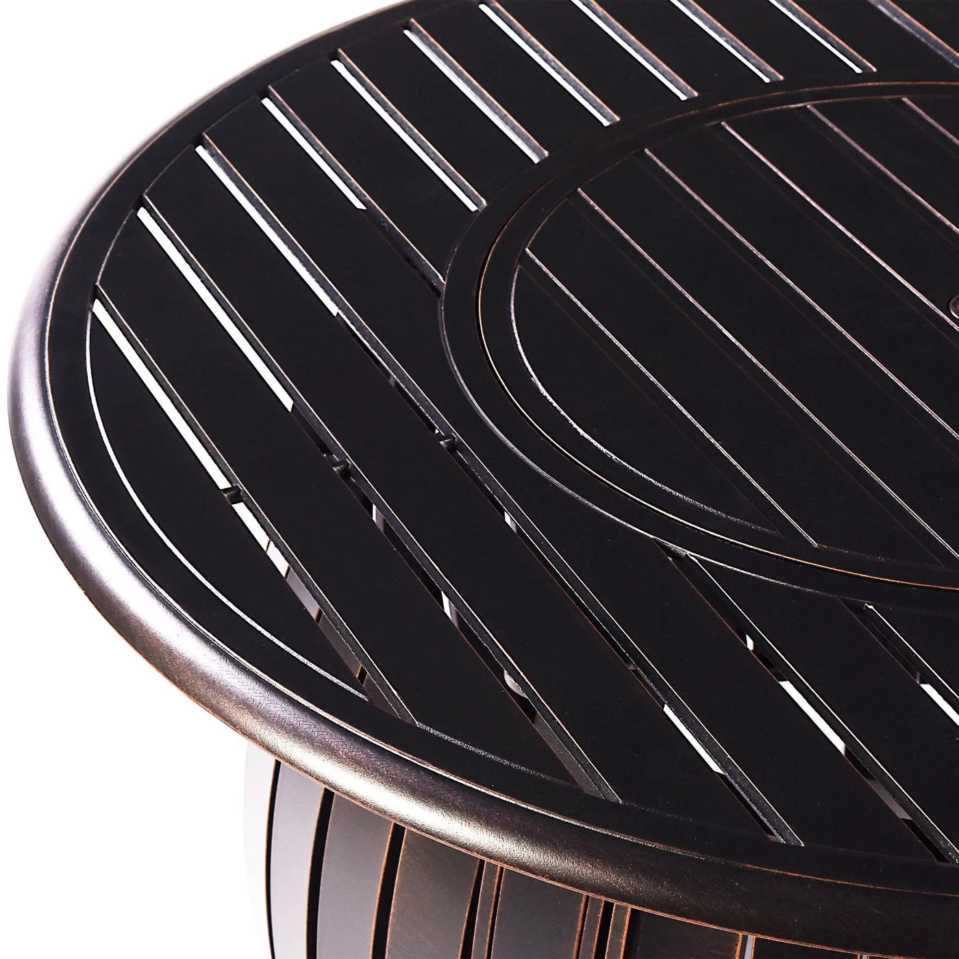 Aluminum 44-in Round Propane Fire Table with Beads, Covers and Lid by Sharicks