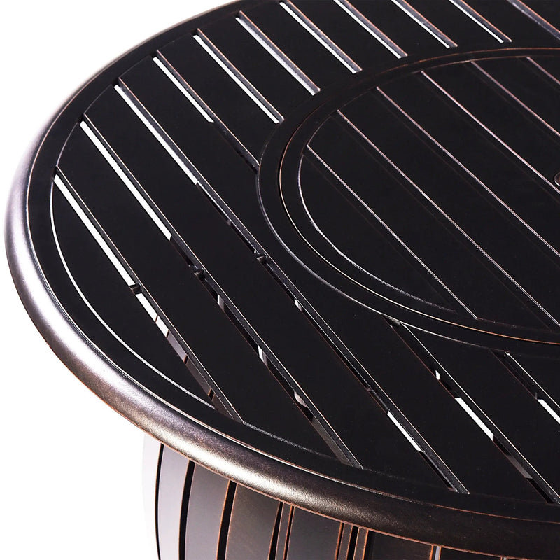 Aluminum 44-in Round Propane Fire Table with Beads, Covers and Lid by Sharicks