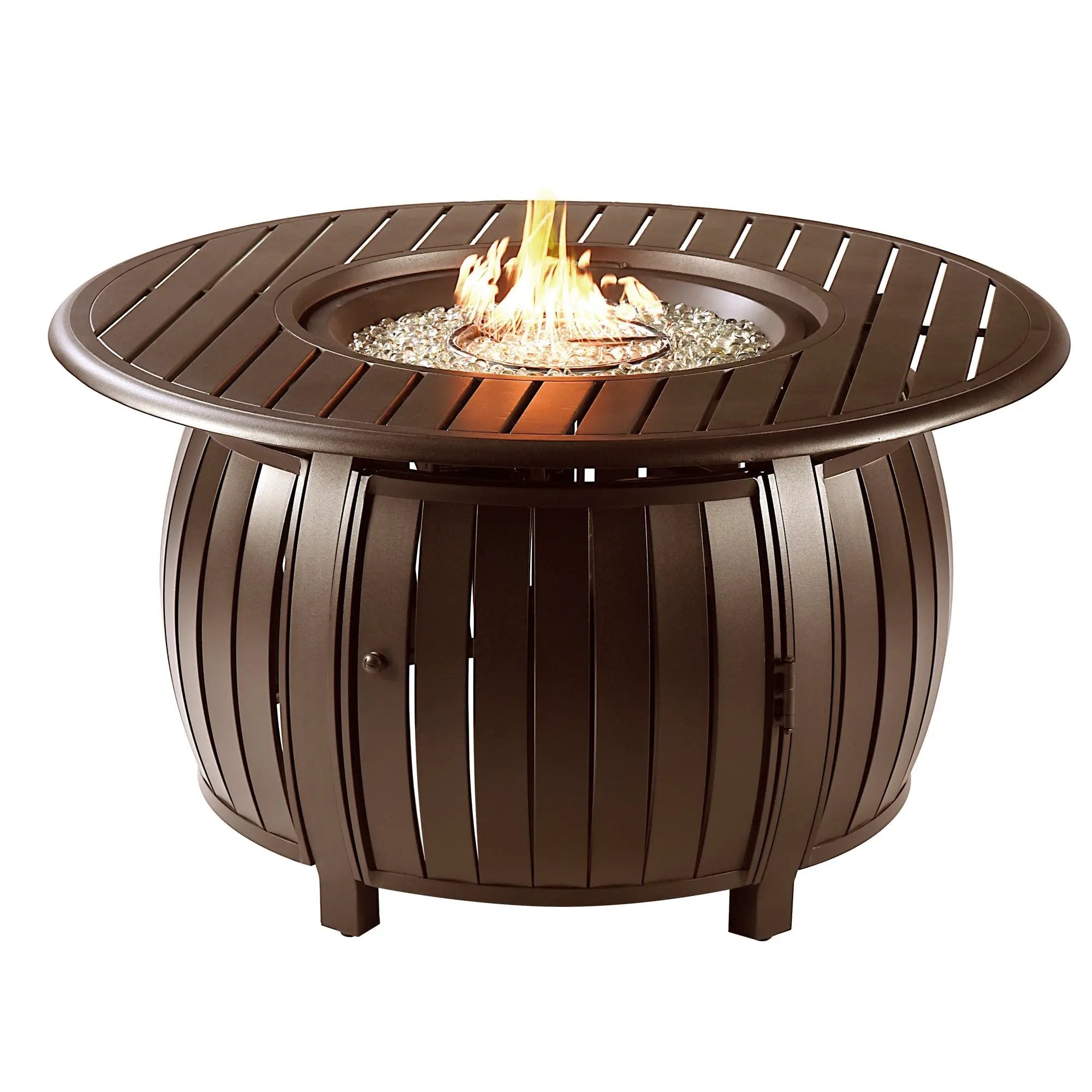 Aluminum 44-in Round Propane Fire Table with Beads, Covers and Lid by Sharicks