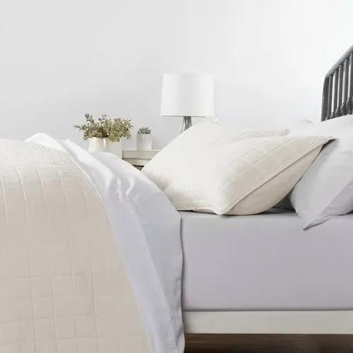 2 Piece Microfiber Farmhouse Coverlet Bedspread Set Ivory, Twin/Twin XL by HomePacific