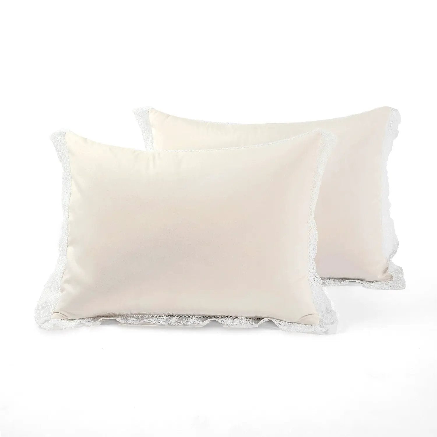 Full/Queen French Country Ivory 5-Piece Lightweight Comforter Set w/ Lace Trim by HomePacific