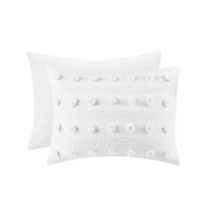 King/Cal King 3-Piece Ivory Pompom Microfiber Comforter Set by HomePacific