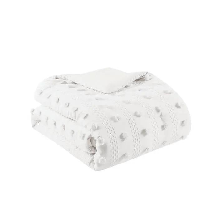 King/Cal King 3-Piece Ivory Pompom Microfiber Comforter Set by HomePacific