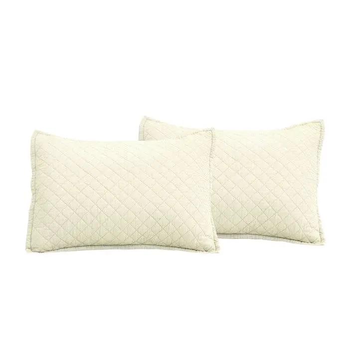 Full/Queen Lightweight Cotton Linen Ivory Textured Reversible 3-Piece Quilt Set by HomePacific