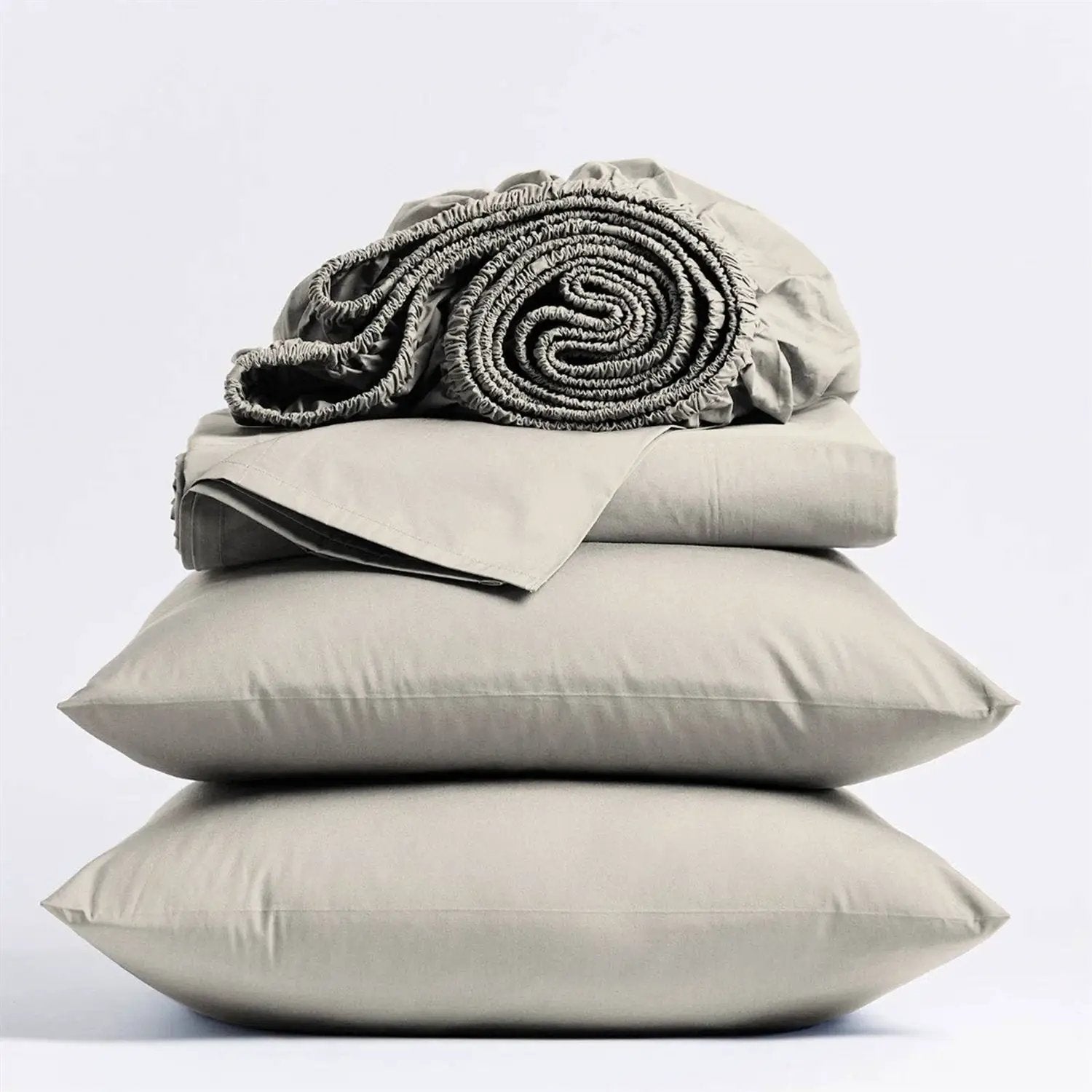 Twin Ivory Beige Off-White Cream 100-Percent Certified Organic Cotton Sheet Set by HomePacific