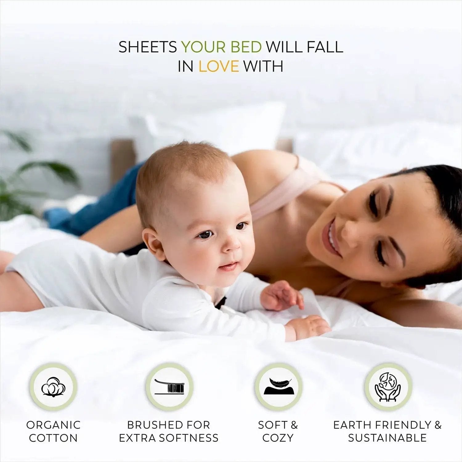 Twin Ivory Beige Off-White Cream 100-Percent Certified Organic Cotton Sheet Set by HomePacific