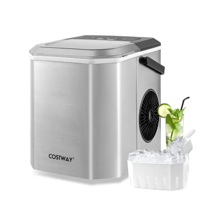 Ice Maker Countertop with Self-Cleaning for Home Kitchen Office Party by DirectDeals