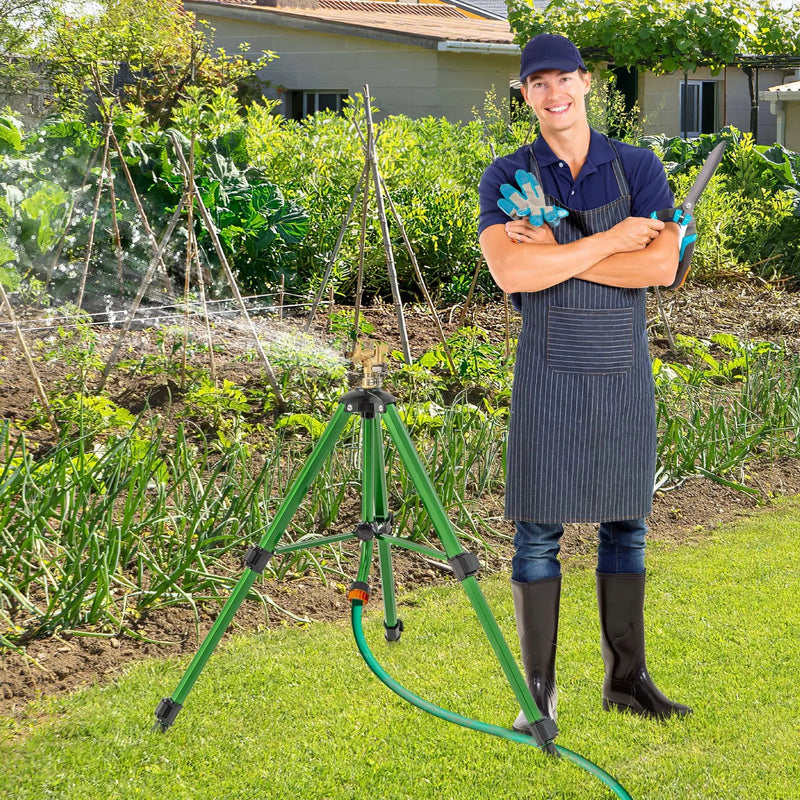 Impact Sprinkler on Tripod Base Set of 2 with 360 Degree Rotation by DirectDeals