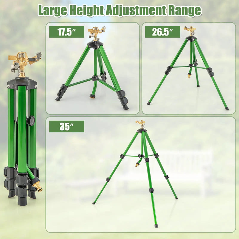 Impact Sprinkler on Tripod Base Set of 2 with 360 Degree Rotation by DirectDeals