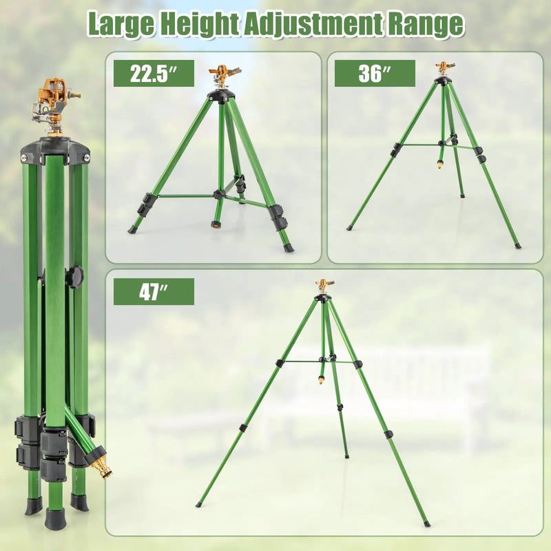 Impact Sprinkler on Tripod Base Set of 2 with 360 Degree Rotation by DirectDeals