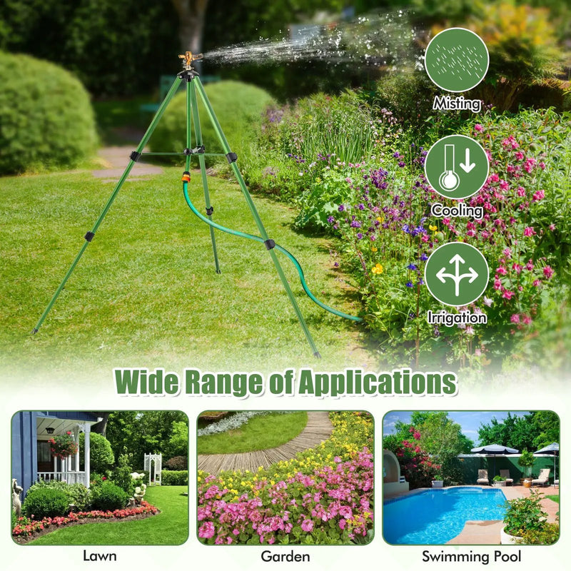 Impact Sprinkler on Tripod Base Set of 2 with 360 Degree Rotation by DirectDeals