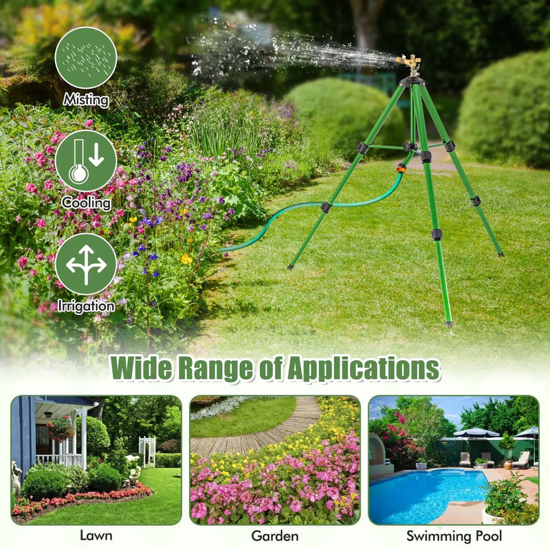 Impact Sprinkler on Tripod Base Set of 2 with 360 Degree Rotation by DirectDeals