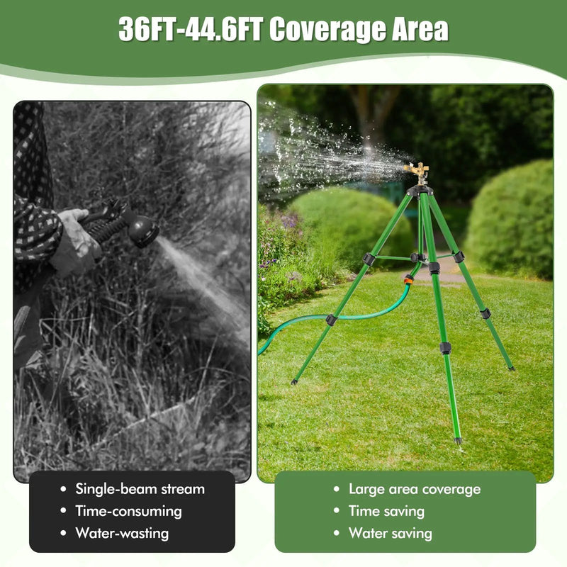 Impact Sprinkler on Tripod Base Set of 2 with 360 Degree Rotation by DirectDeals