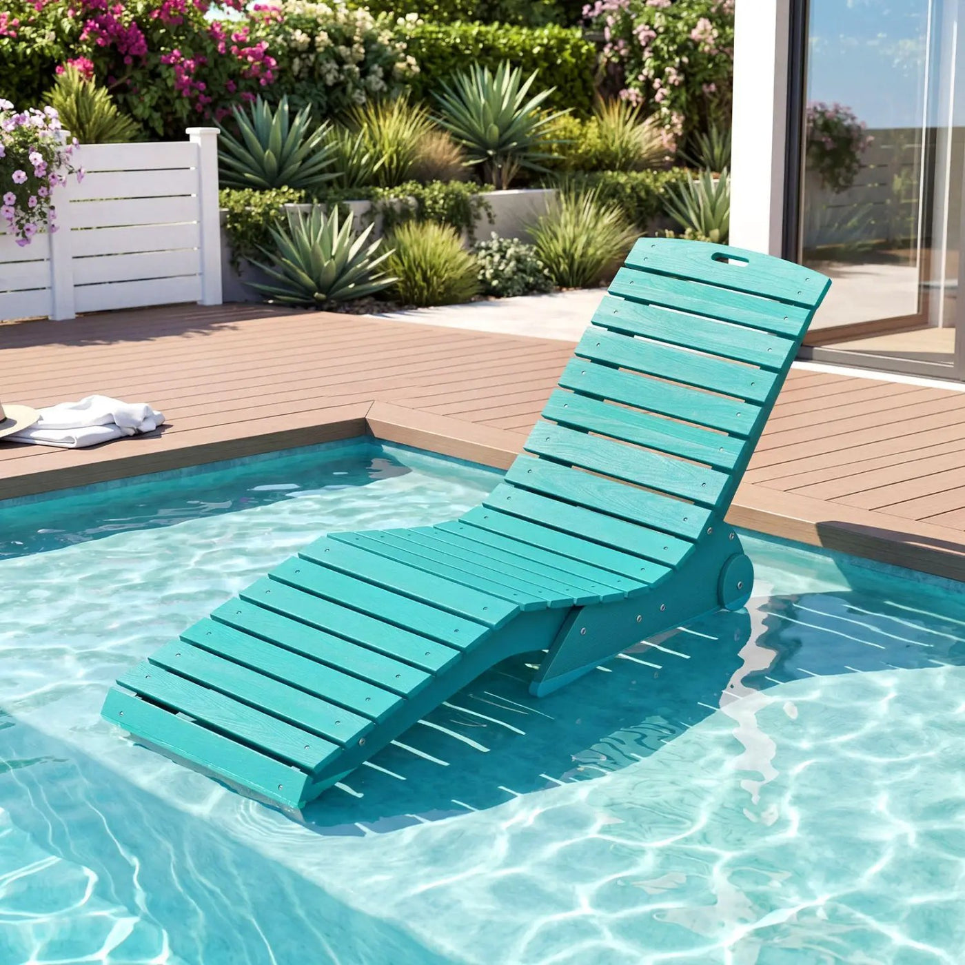 In-Pool Lounge Chair with Weighted Anti-Floating Design 450 LBS for Baja Shelf by DirectDeals