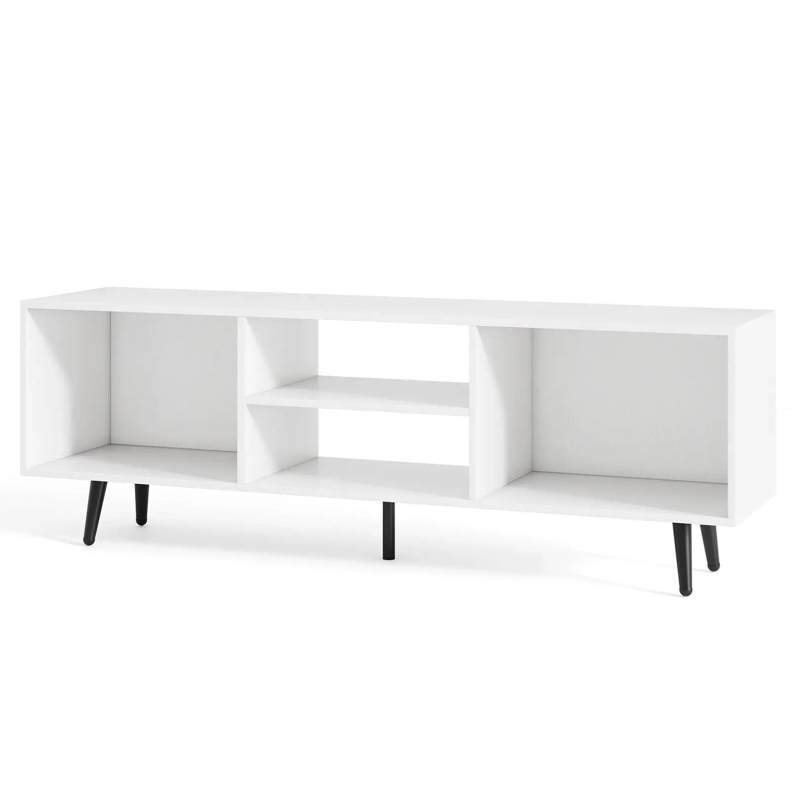 47.5 Inches TV Stand for 55-Inch TV with Compartments and Metal Legs by DirectDeals