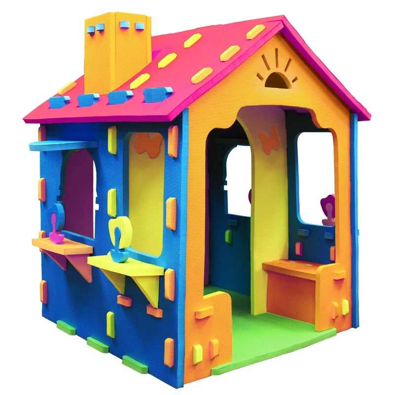 Indoor Cottage Playset with Roof and Chimney for Creative Play by DirectDeals