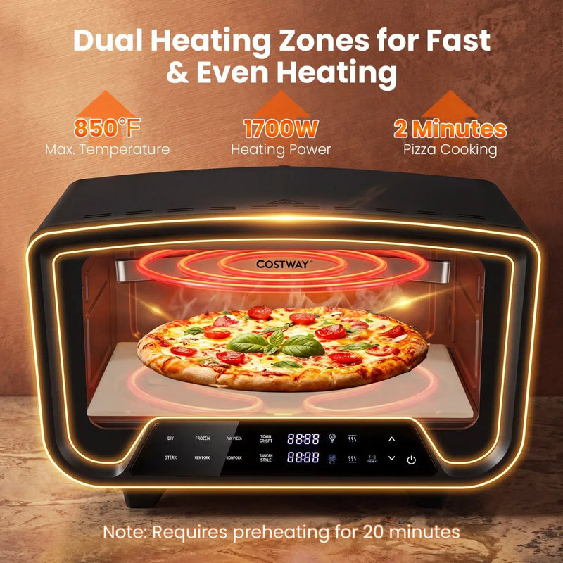 Electric Pizza Oven for 12" Pizzas with 8 Presets by DirectDeals