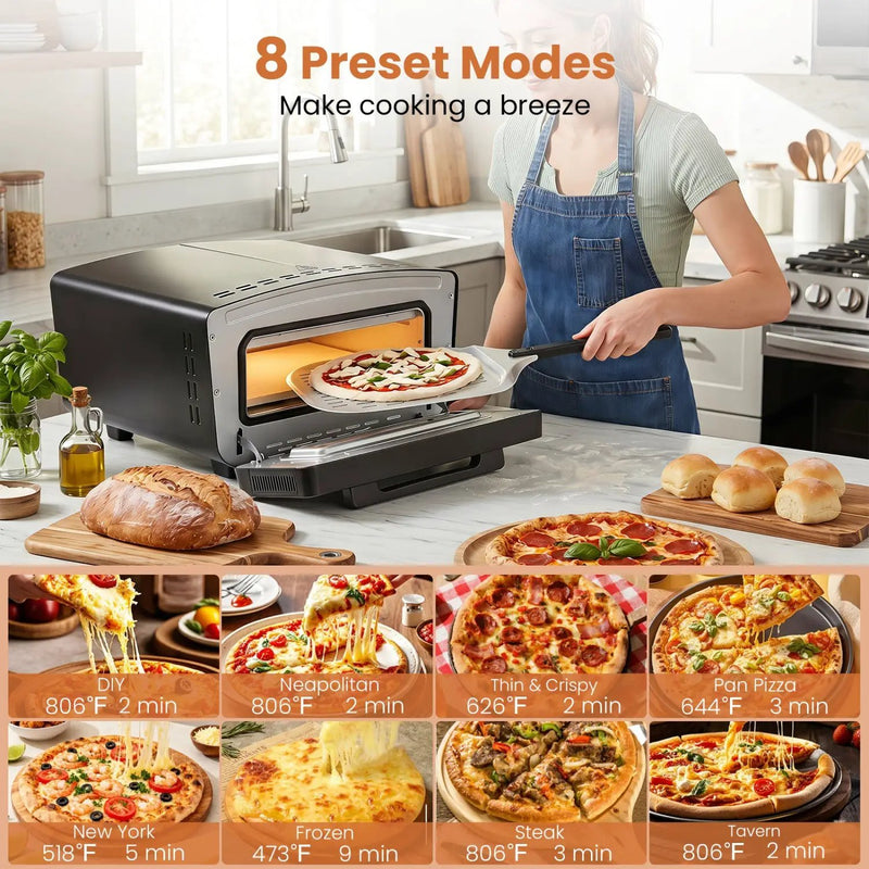 Electric Pizza Oven for 12" Pizzas with 8 Presets by DirectDeals