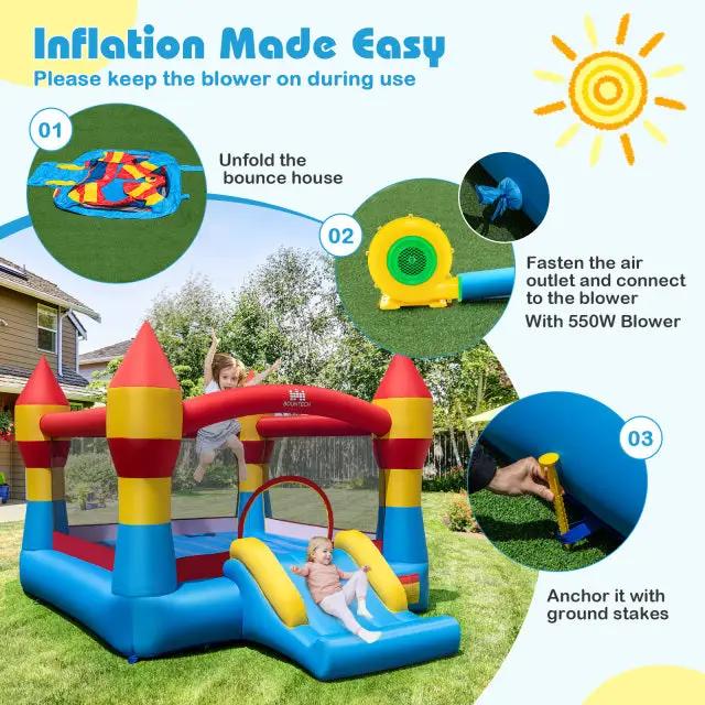 Inflatable Bounce House with Slide & Basketball Hoop by DirectDeals