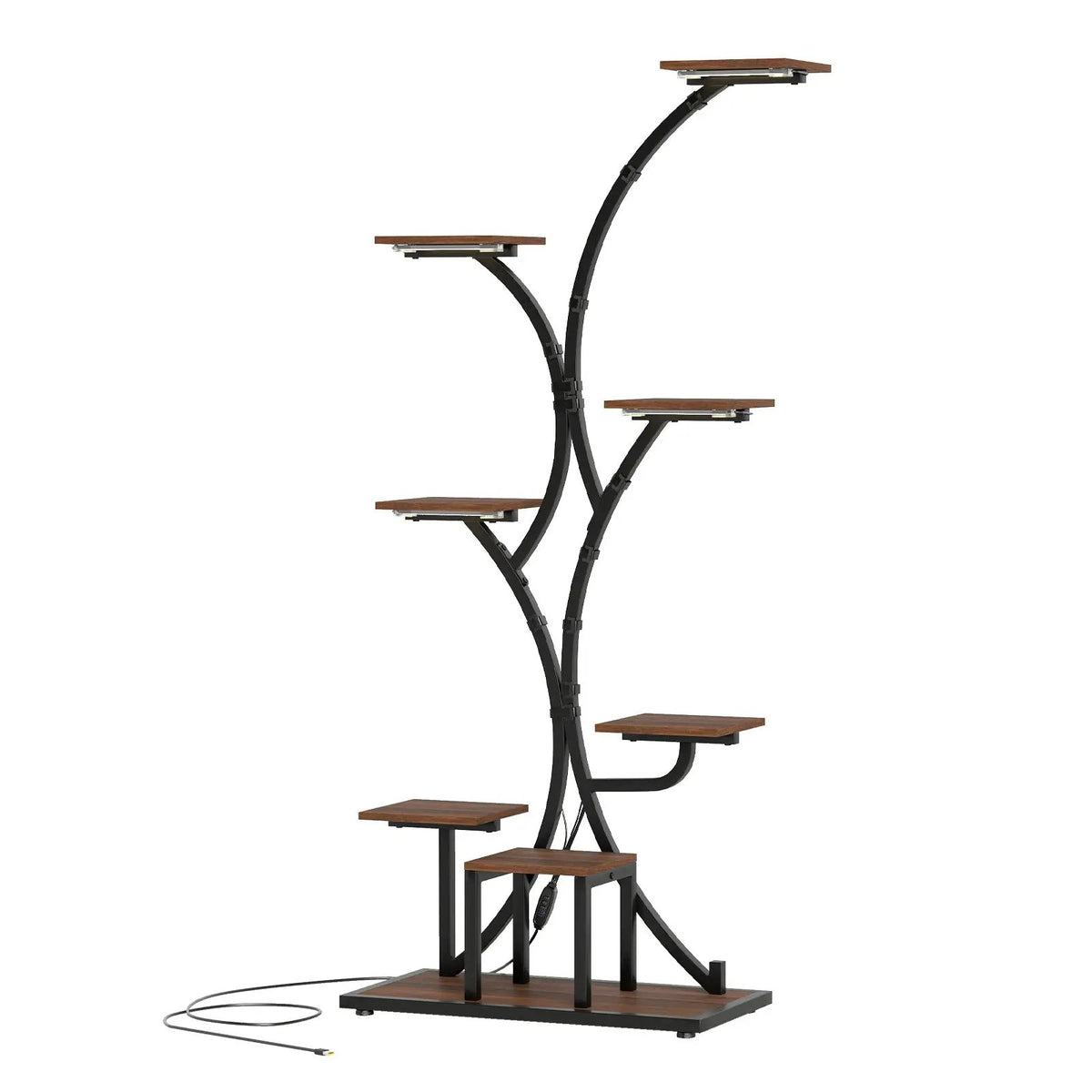 Indoor Plant Stand with Grow Lights 58" Tall 8-Tier Corner Metal Plant Shelf by DirectDeals