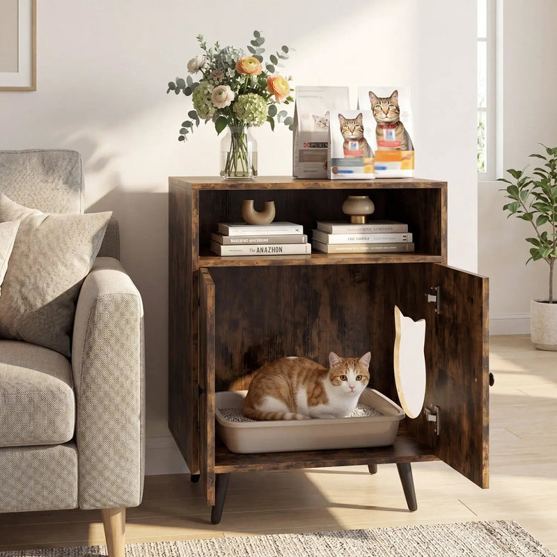 Cat Litter Box Enclosure with Storage Compartment by DirectDeals