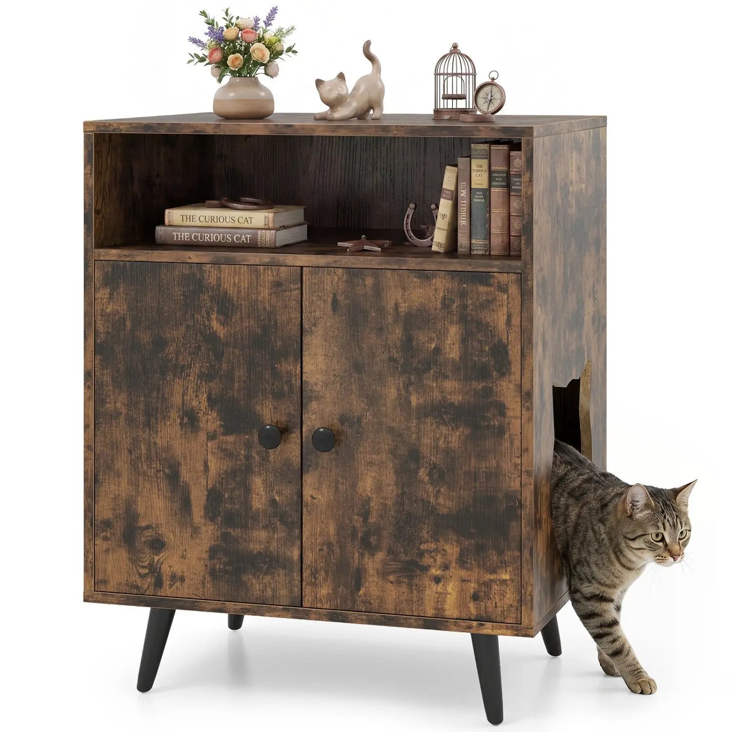 Cat Litter Box Enclosure with Storage Compartment by DirectDeals