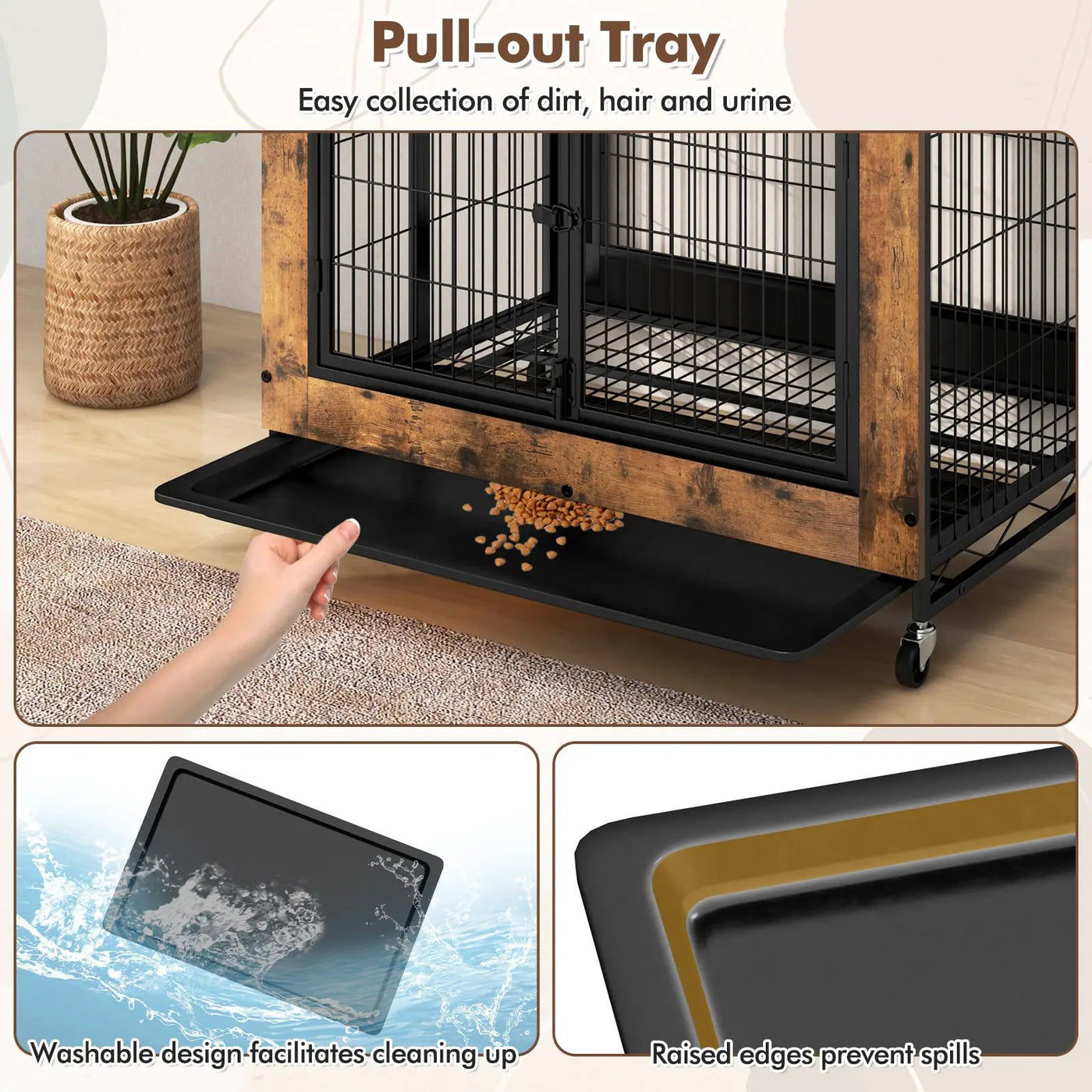 Industrial Dog Kennel Dog Crate Furniture with Storage Shelves by DirectDeals