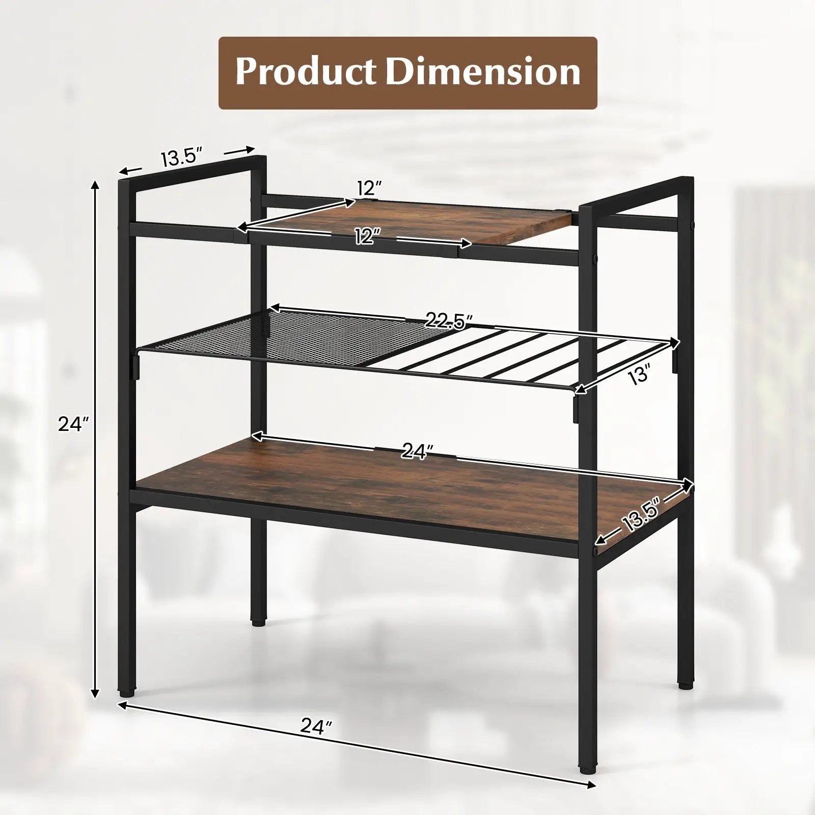 Industrial Entryway Table with Removable Panel and Mesh Shelf by DirectDeals