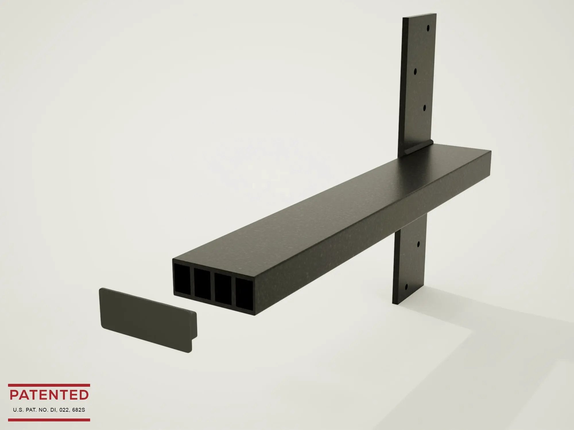 Industrial 1 inch Free Hanging Shelf Bracket® by The Original Granite Bracket