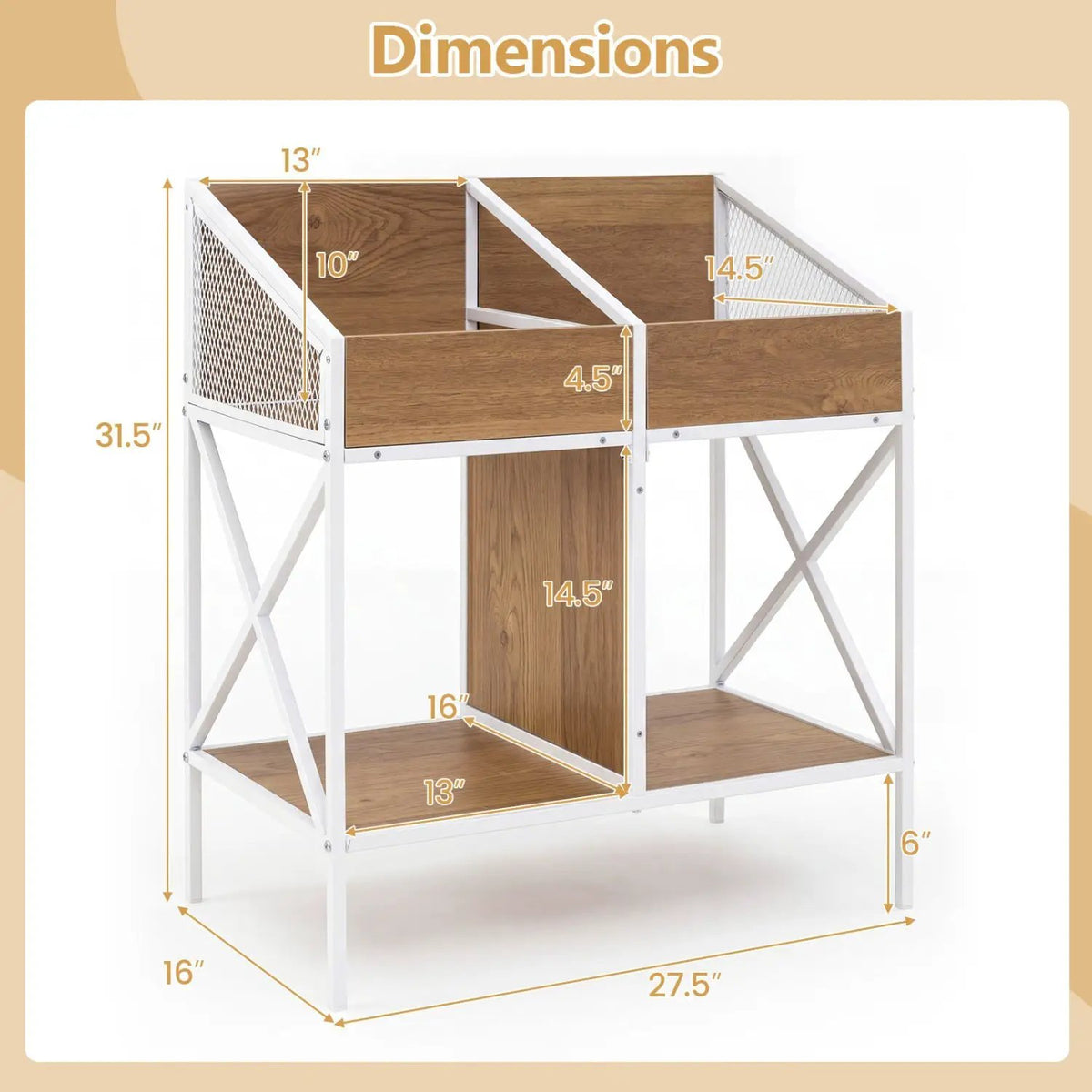 Industrial Vinyl Record Storage Rack with Metal Frame by DirectDeals