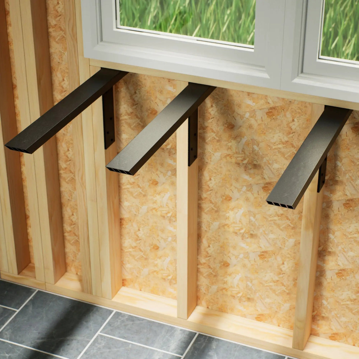 The Original™ Side Wall Free Hanging Shelf Bracket in Industrial, Aluminum or American Made Steel by The Original Granite Bracket