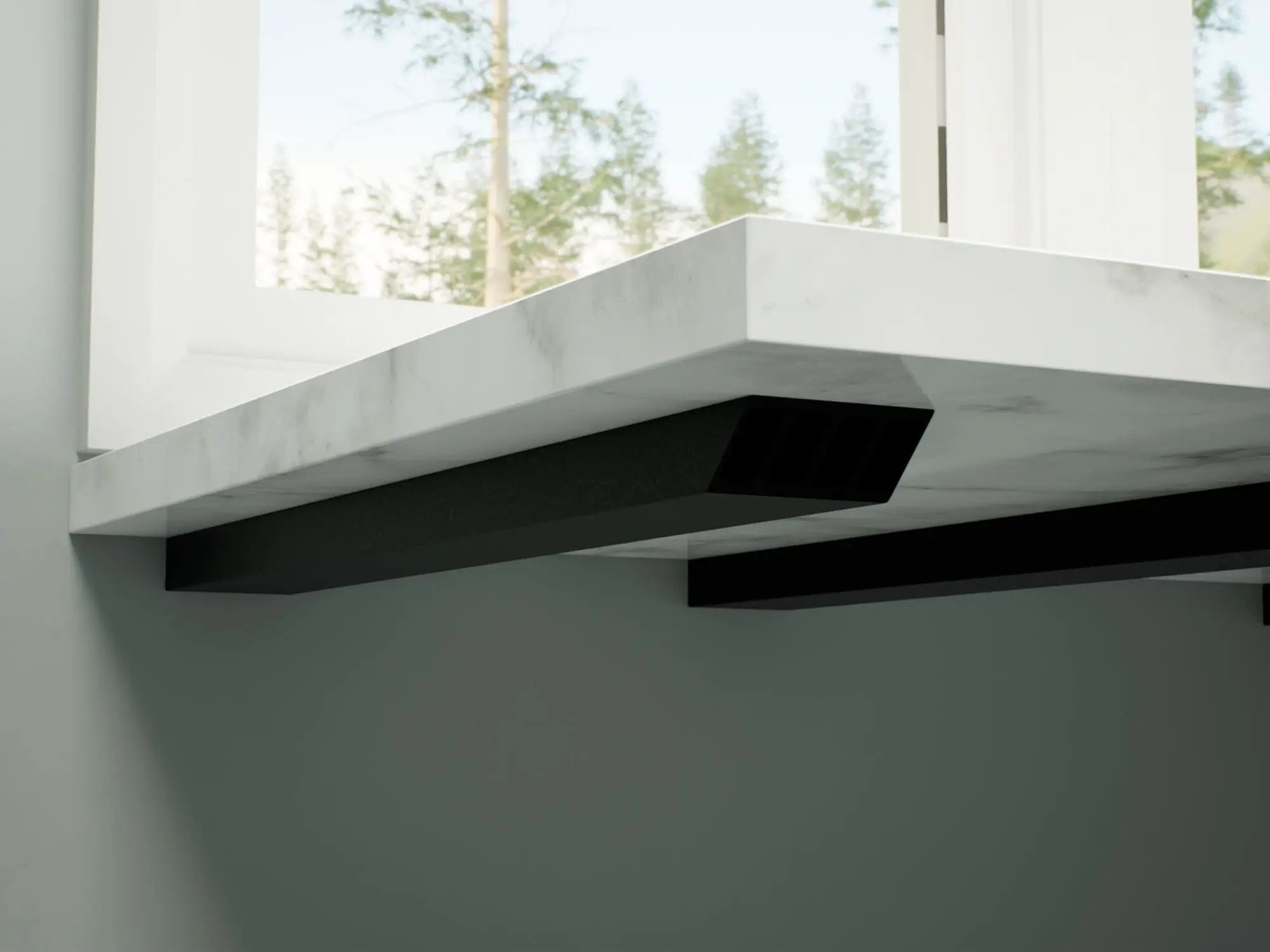 Industrial 1 inch Side Wall Free Hanging Shelf Bracket by The Original Granite Bracket