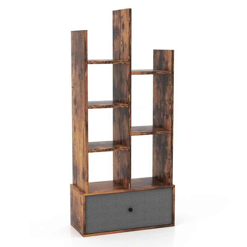 7-Tier Open-Back Bookshelf with Drawer by DirectDeals