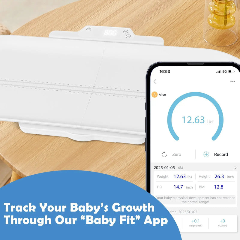 Infant Scale with Detachable Tray for Body Weight and Height Measurement-White by DirectDeals