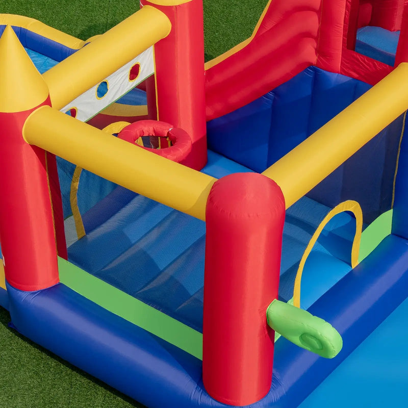 9-in-1 Inflatable Bounce Castle with Water Slide and Splash Pool without Blower by DirectDeals