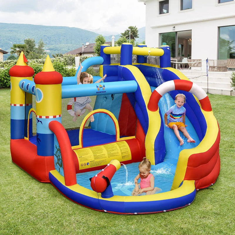 Inflatable Bounce Castle with Slide Climbing Wall and 450W Blower by DirectDeals
