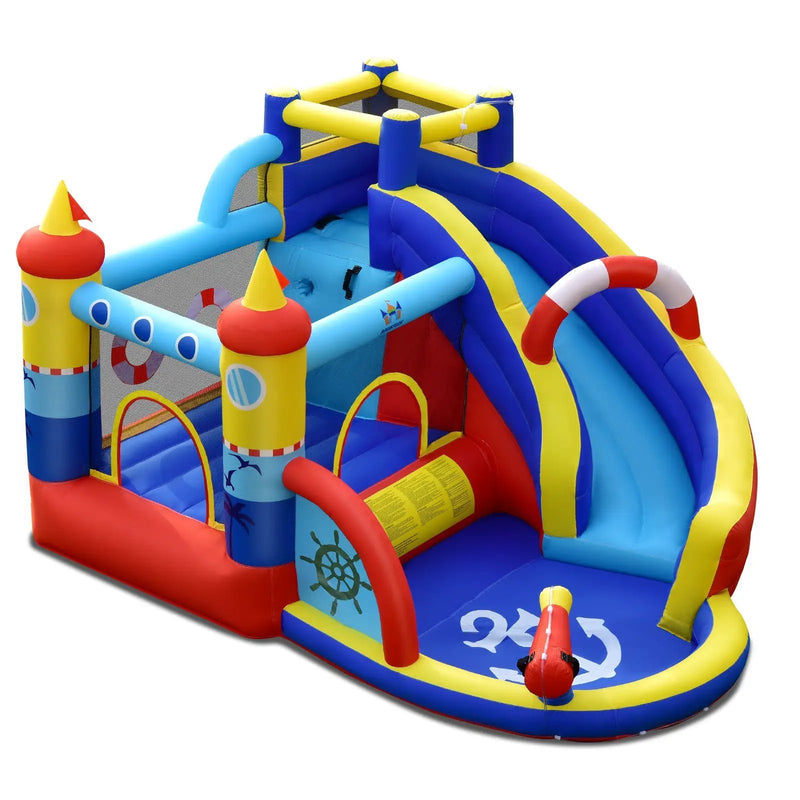 Inflatable Bounce Castle with Slide Climbing Wall and 450W Blower by DirectDeals