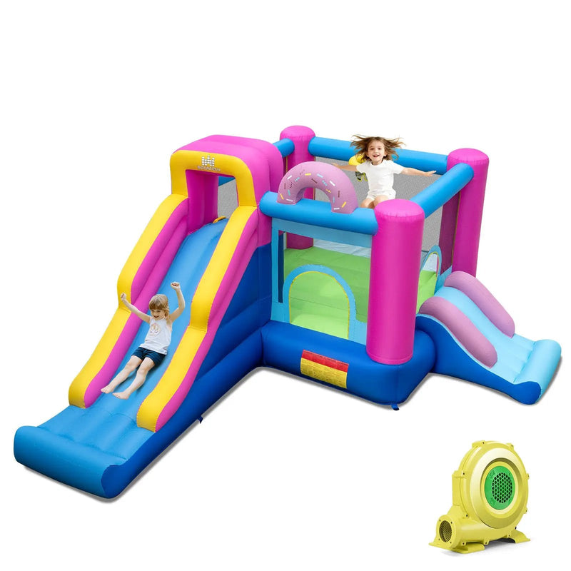 Inflatable Bounce House with Slides and Basketball Hoop (with 735W Blower) by DirectDeals