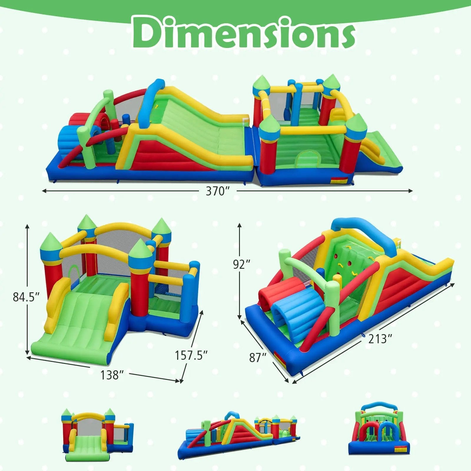 Inflatable Bounce House Blow up Jumping Bouncer with 750W Blowers by DirectDeals