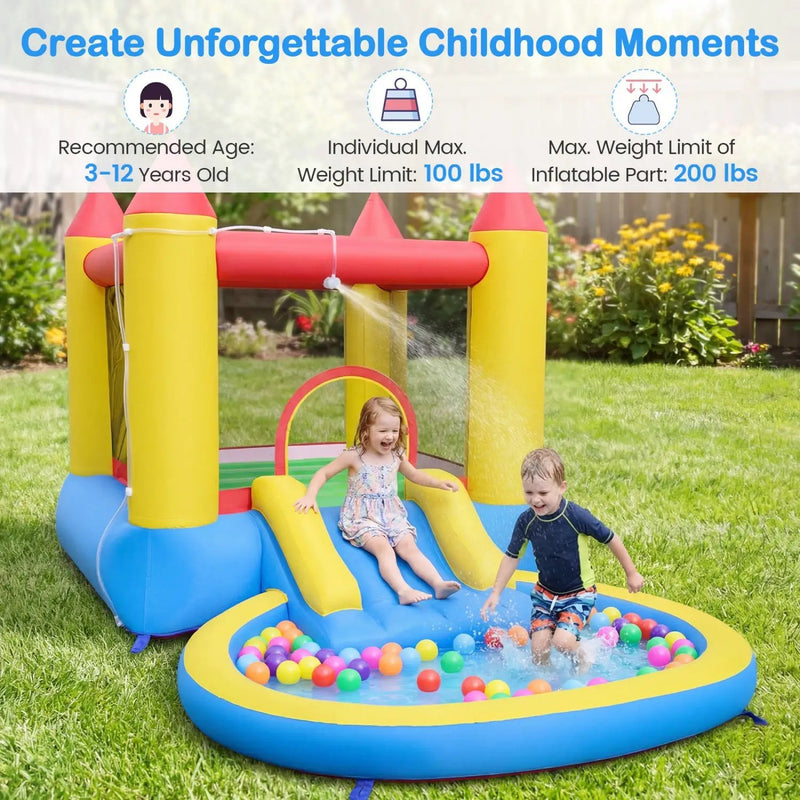 Inflatable Bounce House with Water Slide and 370W Blower by DirectDeals