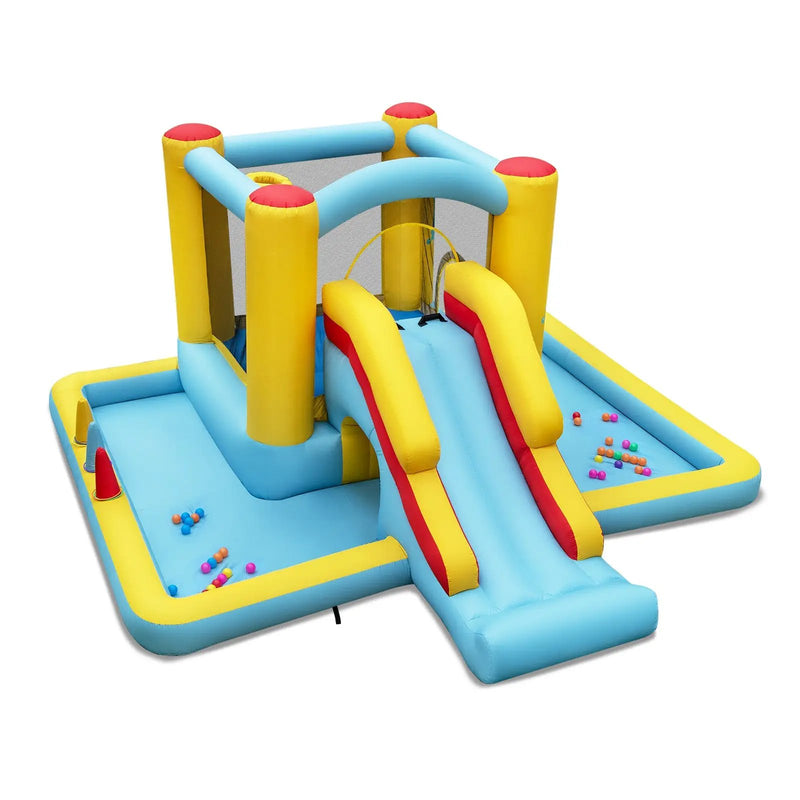Inflatable Bounce House 7-in-1 Bouncy Castle with Slide and Tunnel without Blower by DirectDeals