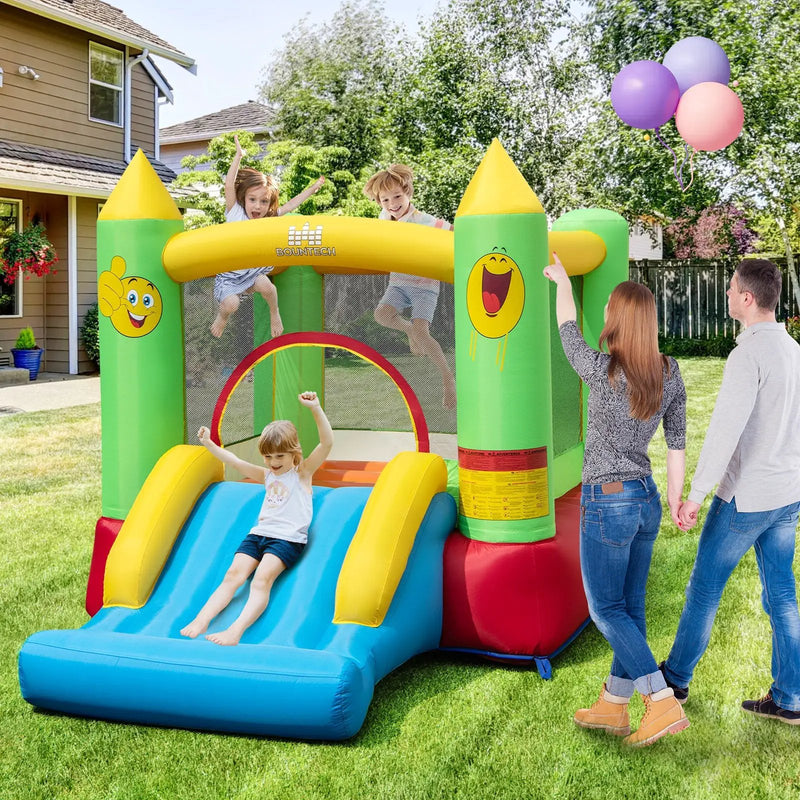 Inflatable Bounce House Kids Blow-up Bouncer with Slide with 480W Blower by DirectDeals