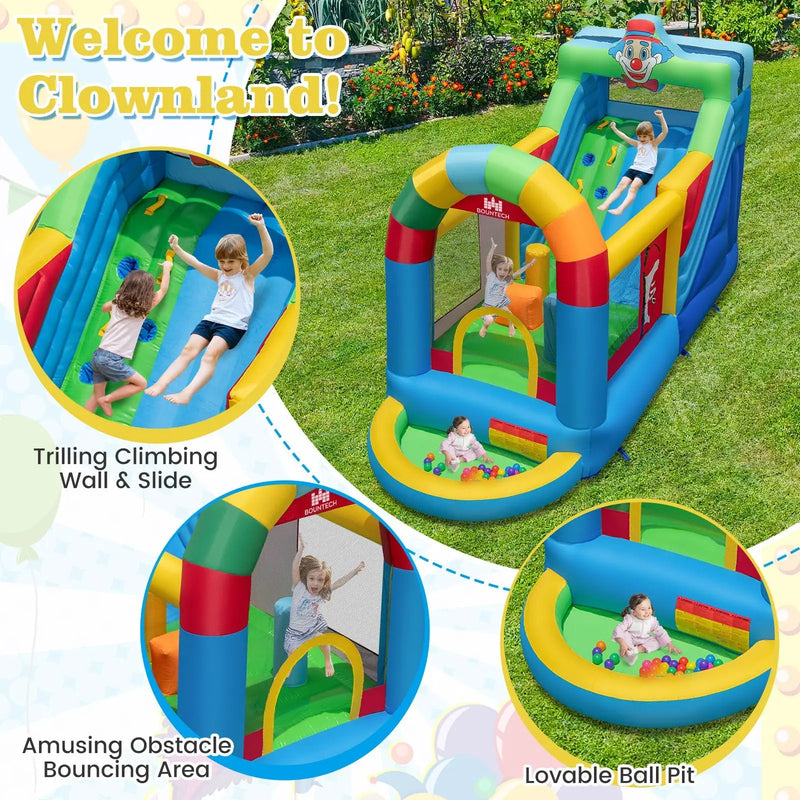 Inflatable Bounce House Obstacle Course with Ball Pit and Silde with 735W Blower by DirectDeals