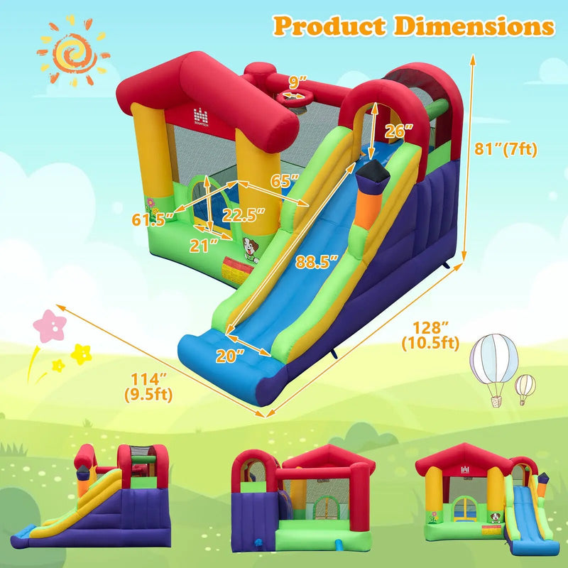 Inflatable Bounce House with Ocean Balls and 735W Air Blower by DirectDeals