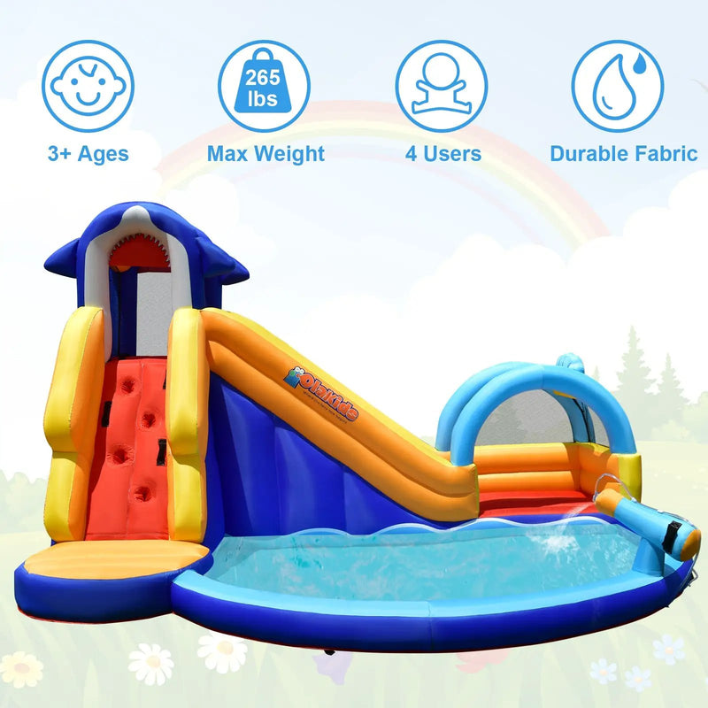 Inflatable Bouncy House with Slide and Splash Pool without Blower by DirectDeals