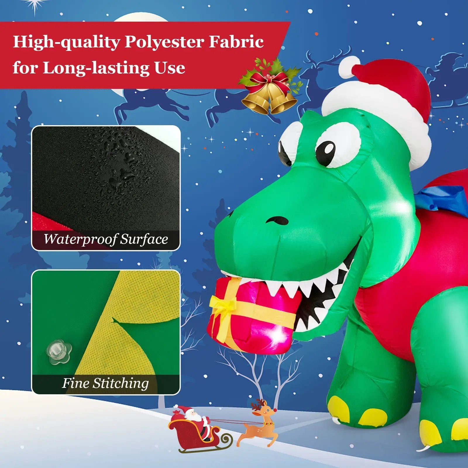 Inflatable Christmas Decoration with LED Lights for Yard by DirectDeals