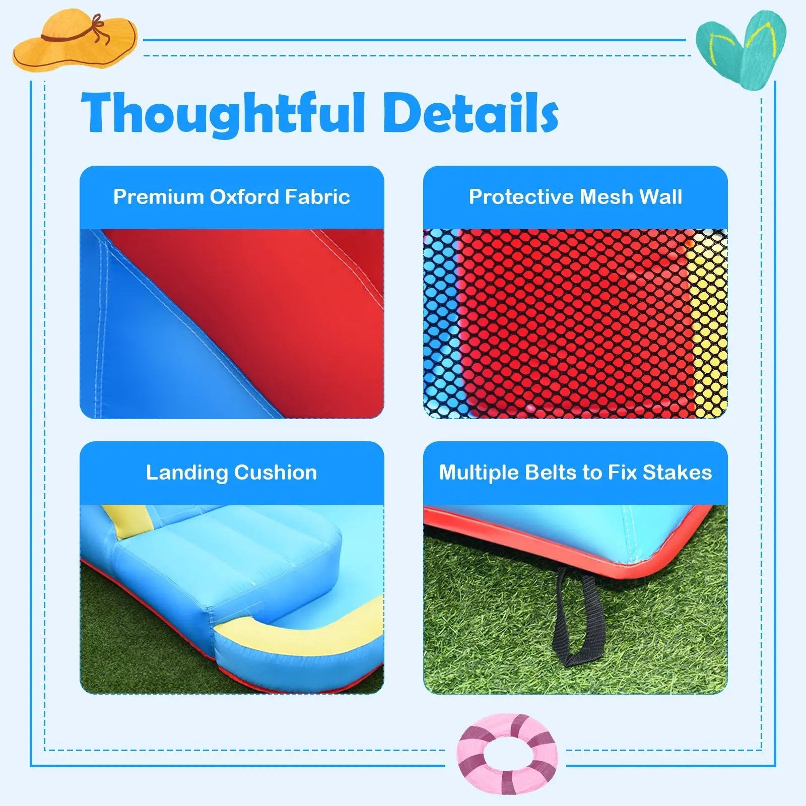 Inflatable Water Slide Bounce House with Water Cannon with 680W Blower by DirectDeals