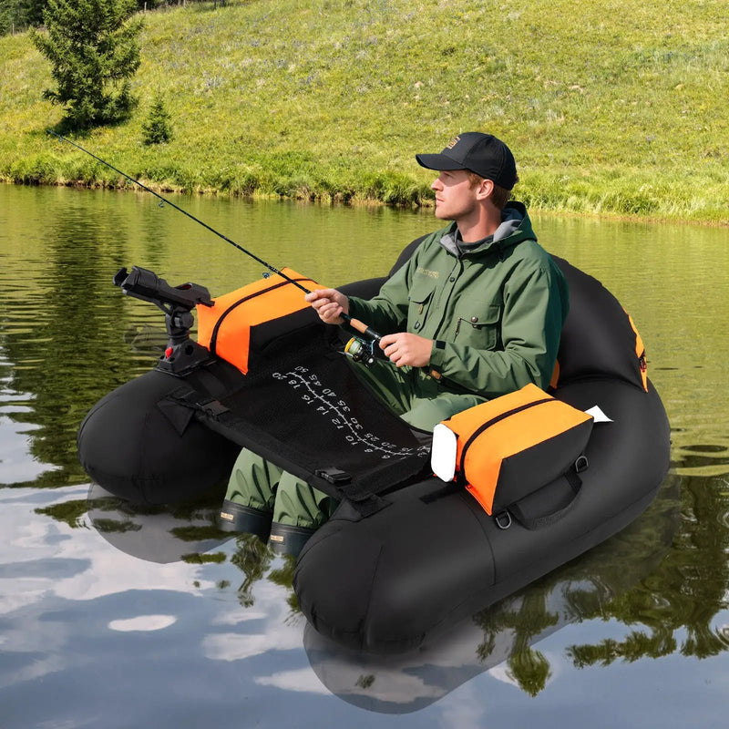 Inflatable Float Tube with Adjustable Fishing Rod Holder and Fish Hook Stator by DirectDeals